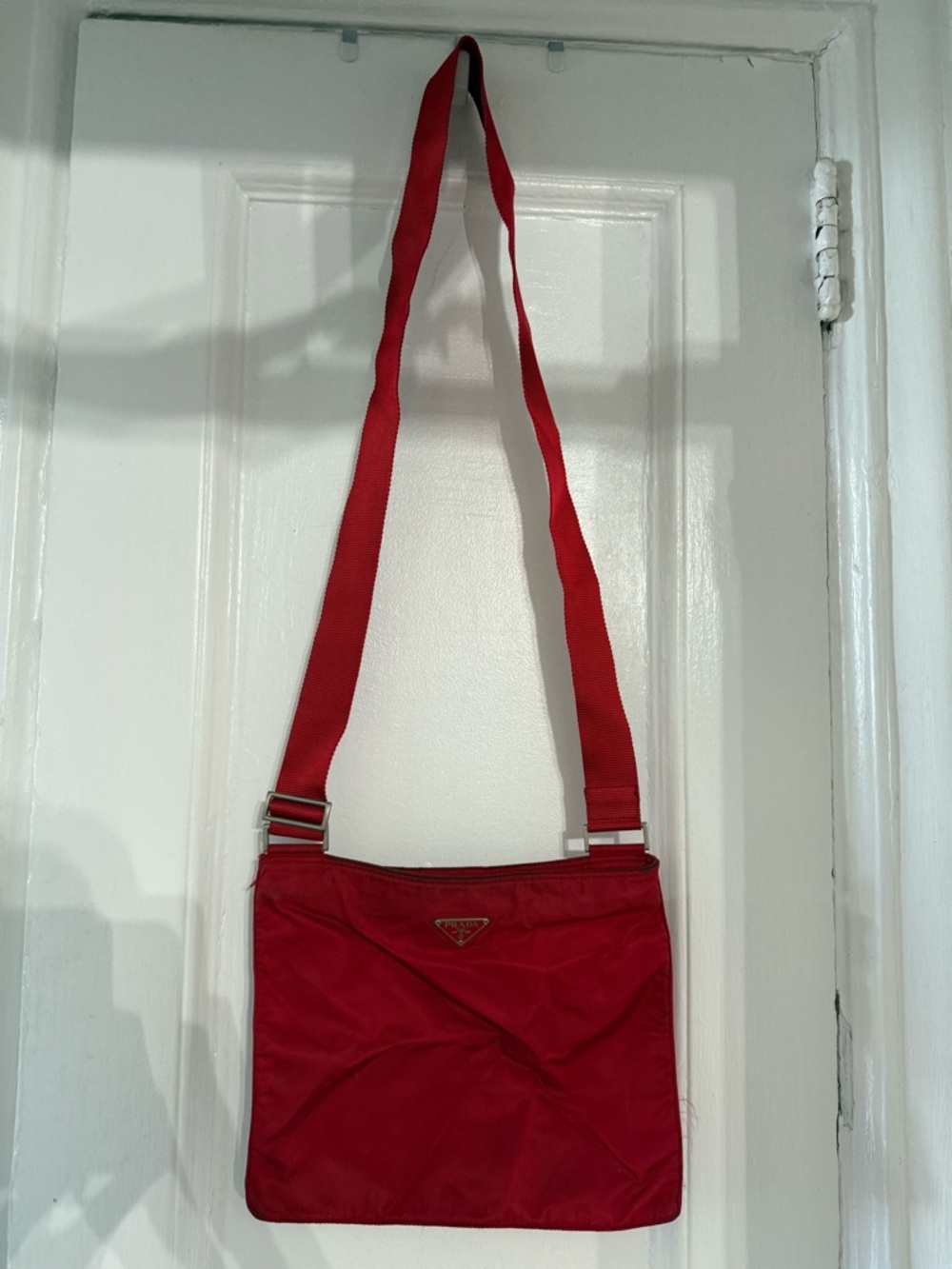 Prada Red Nylon Shoulder Crossbody Bag